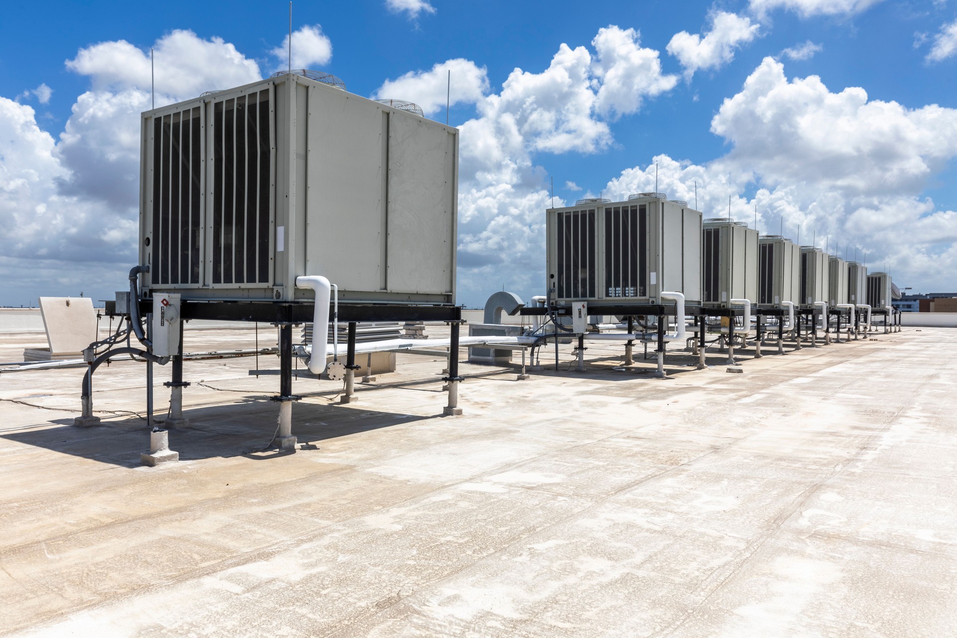 Air conditioning units on top of a room in Doral, Florida